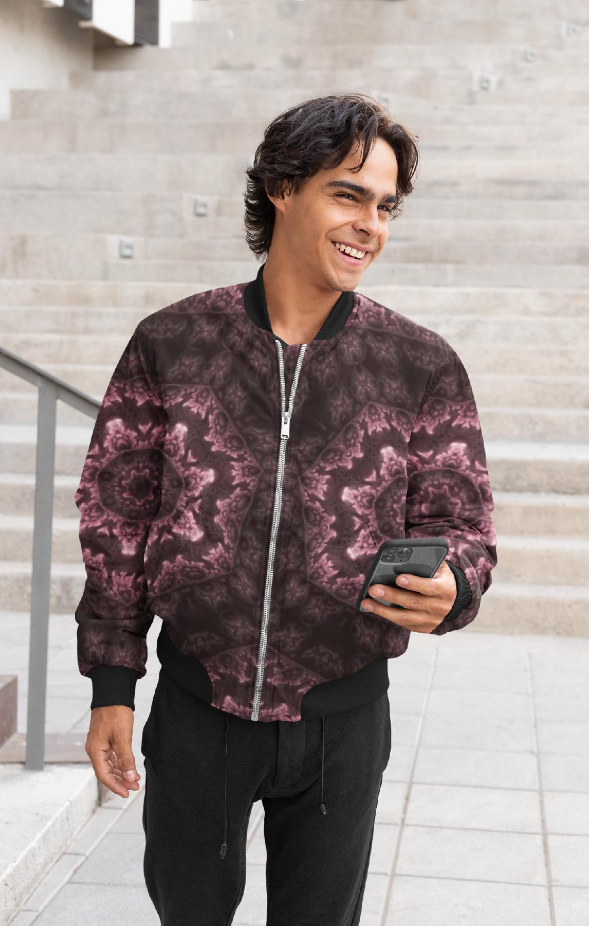 Kaleidoscope Unisex Bomber Jacket for Men & Women by Alchimia Artwear