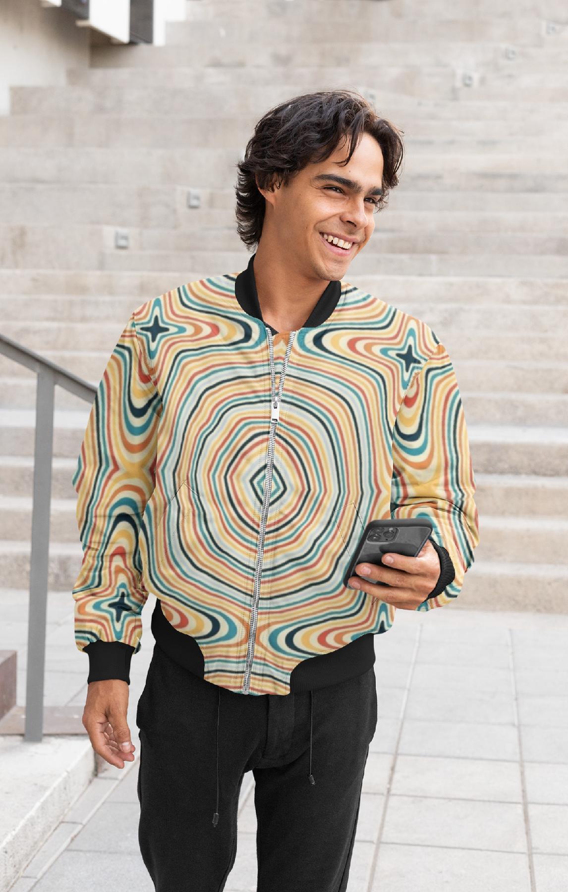 Hypnogaze Unisex Bomber Jacket for Men & Women by Alchimia Artwear