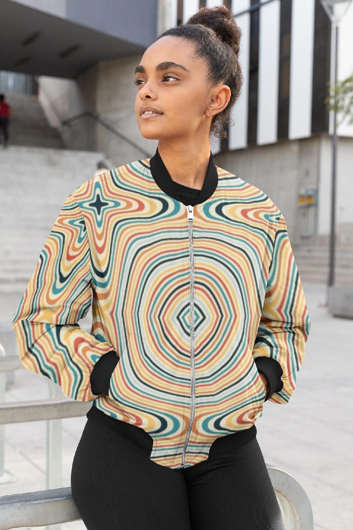 Hypnogaze Unisex Bomber Jacket for Men & Women by Alchimia Artwear